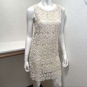 Lush • Sleeveless Lace Overlay Sheath Dress Ivory Sz XS